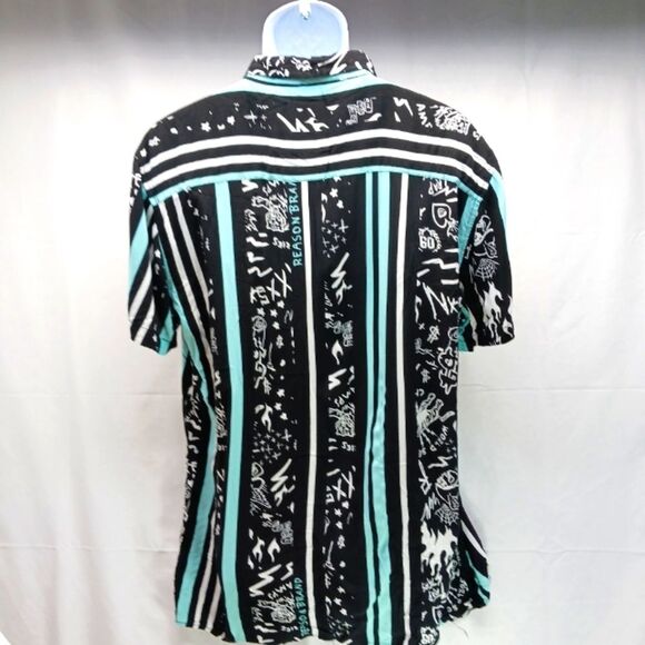 Reason Brand Trap Star Striped Hawaiian  Casual Button Down Shirt 3X RUNS SMALL - Picture 5 of 9